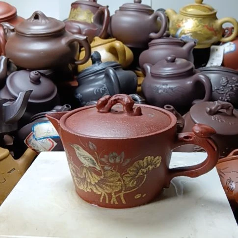 茶壶紫砂宜兴原矿金降坡泥柴烧手工280cc紫砂壶