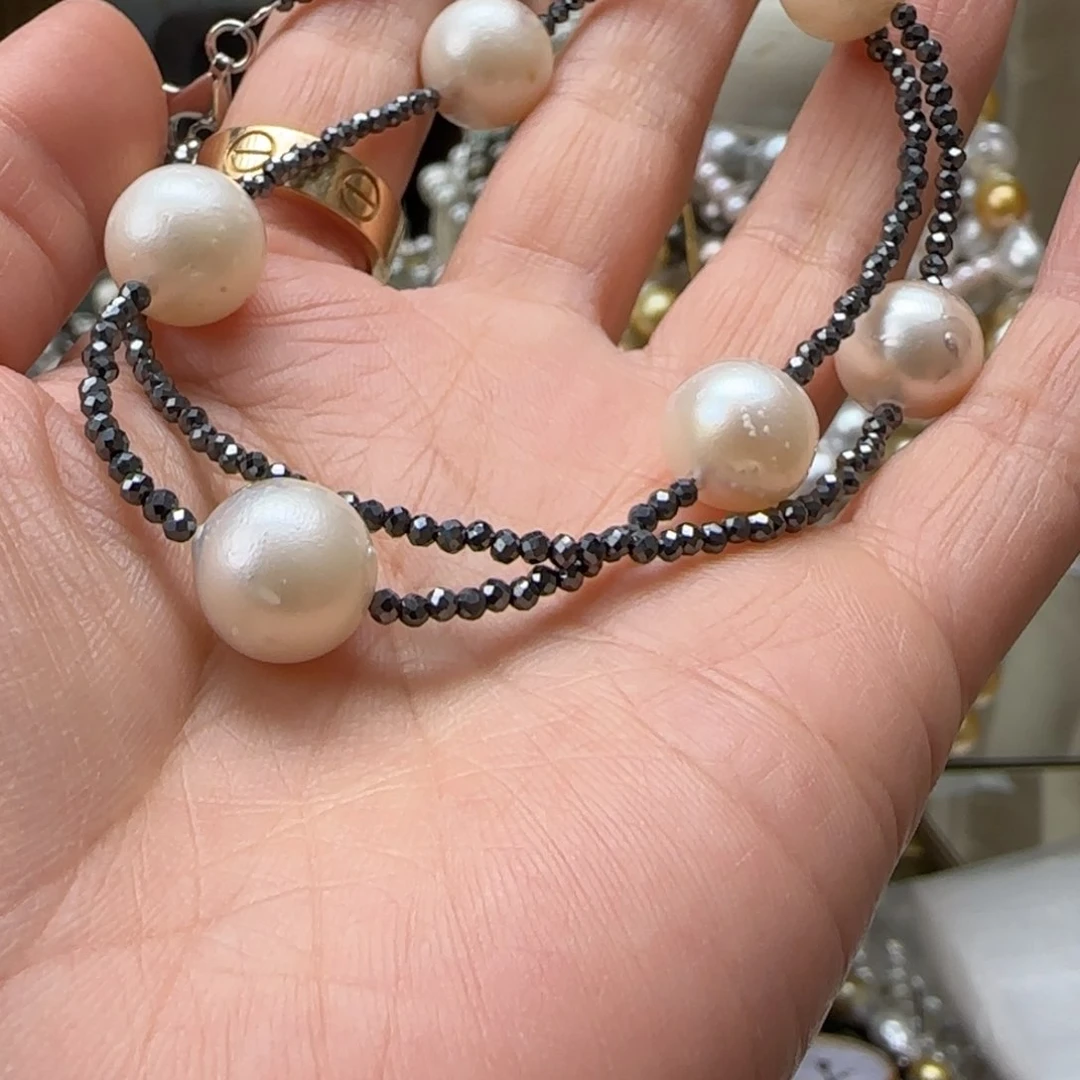 海水珍珠颈饰银S925镶嵌