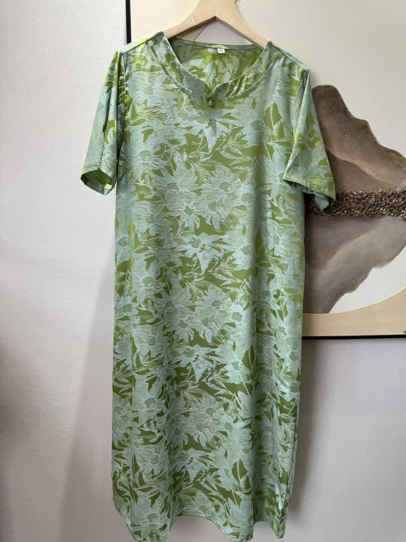 1114-7新款旗袍连衣裙，宽松显瘦妈妈装