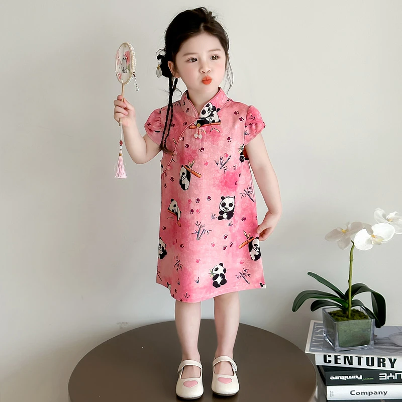 女童旗袍连衣裙2025新款新中式改良裙子儿童薄款盘扣国风汉服裙