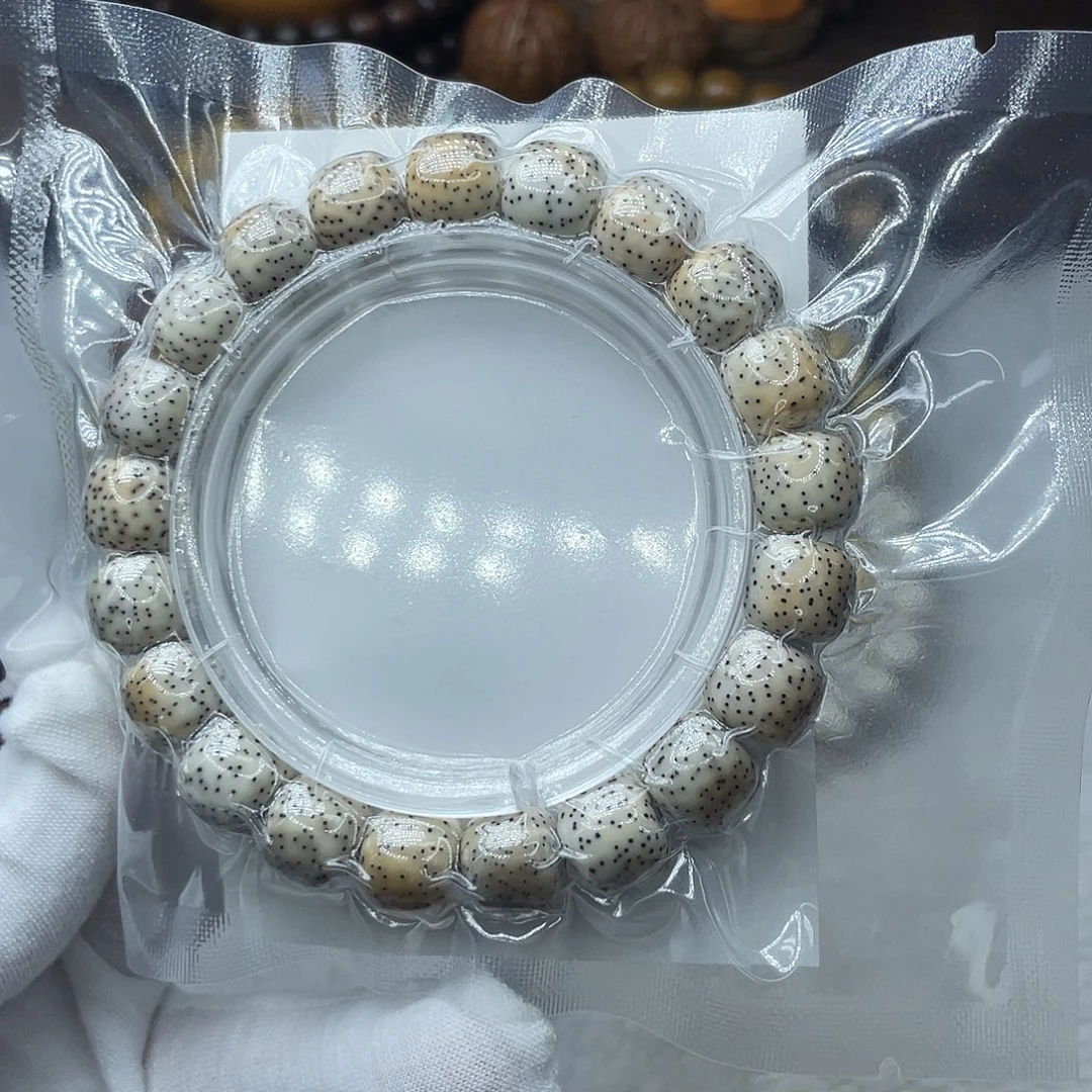 手串星月菩提原生态瓷白11✖️10侧留白针尖星