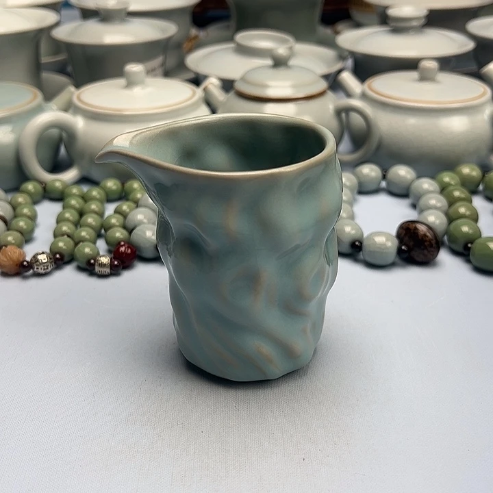 杯仿古天蓝釉斗笠杯原矿原釉原产地