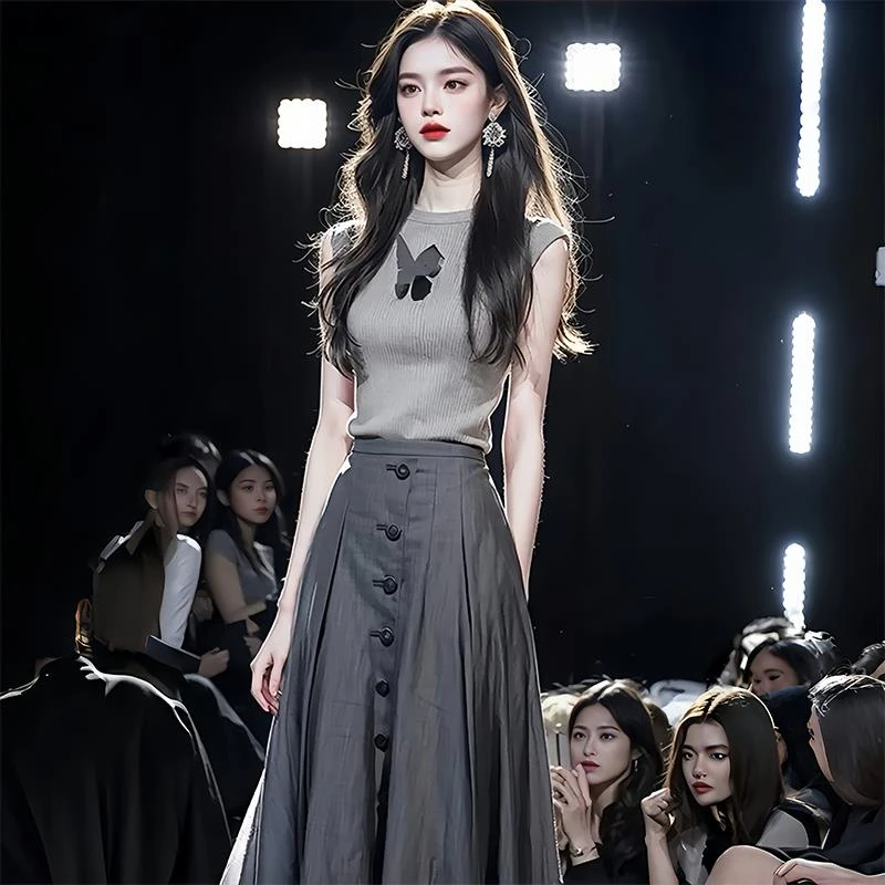 春装搭配一整套雅丹风穿搭高级感套装茶里茶气连衣裙子女2025超火