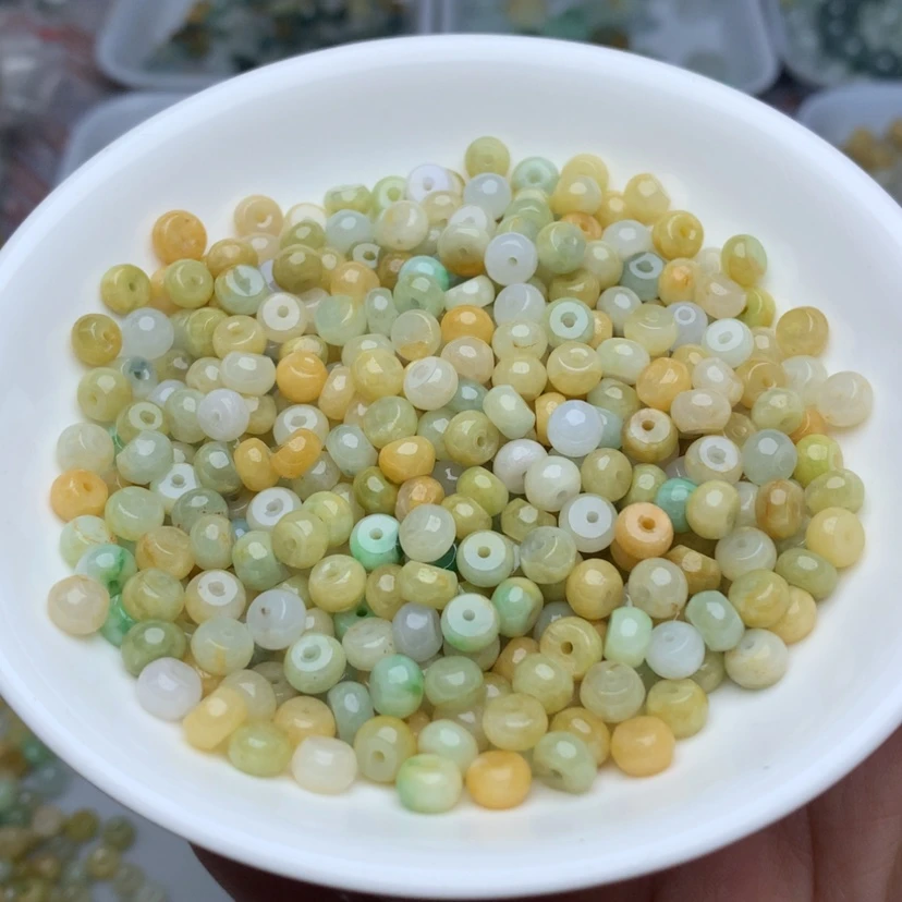 【闪购商品】翡翠手链未镶嵌卡3乘6冰黄算盘100颗