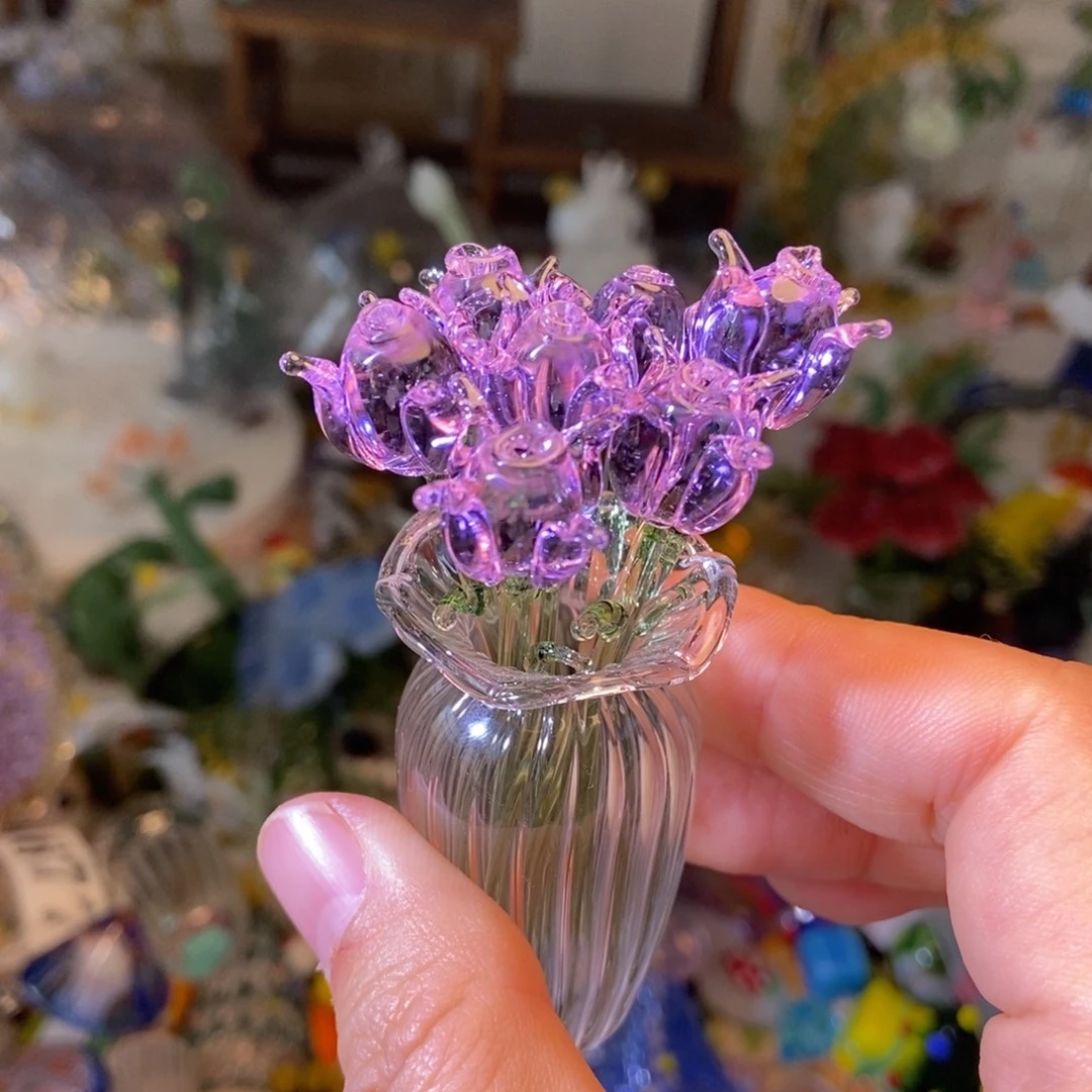 琉璃手工艺品紫色郁金香