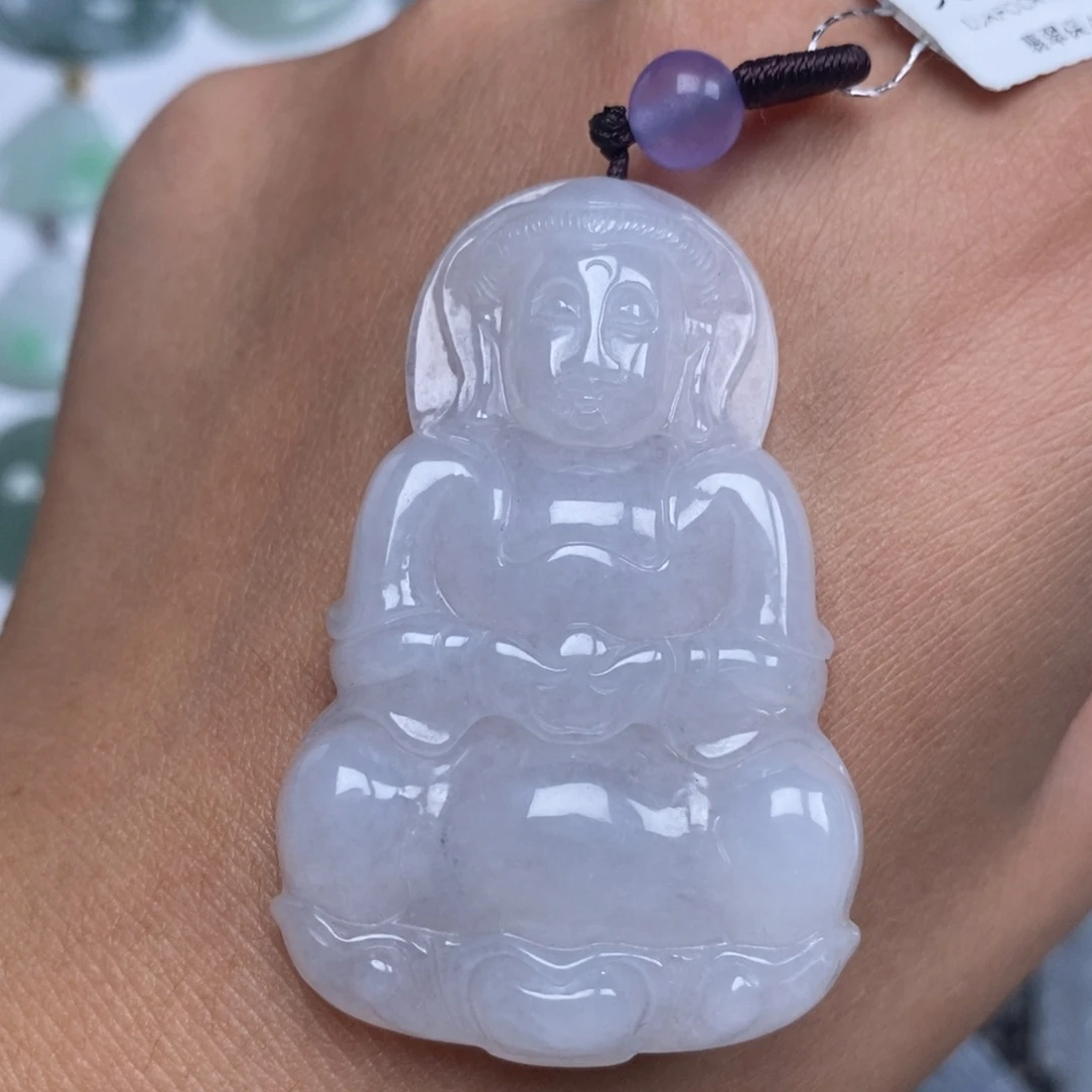 翡翠未镶嵌颈饰观音