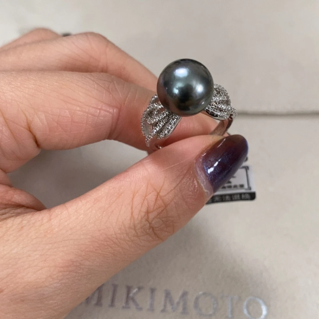 海水珍珠银S925镶嵌戒圈