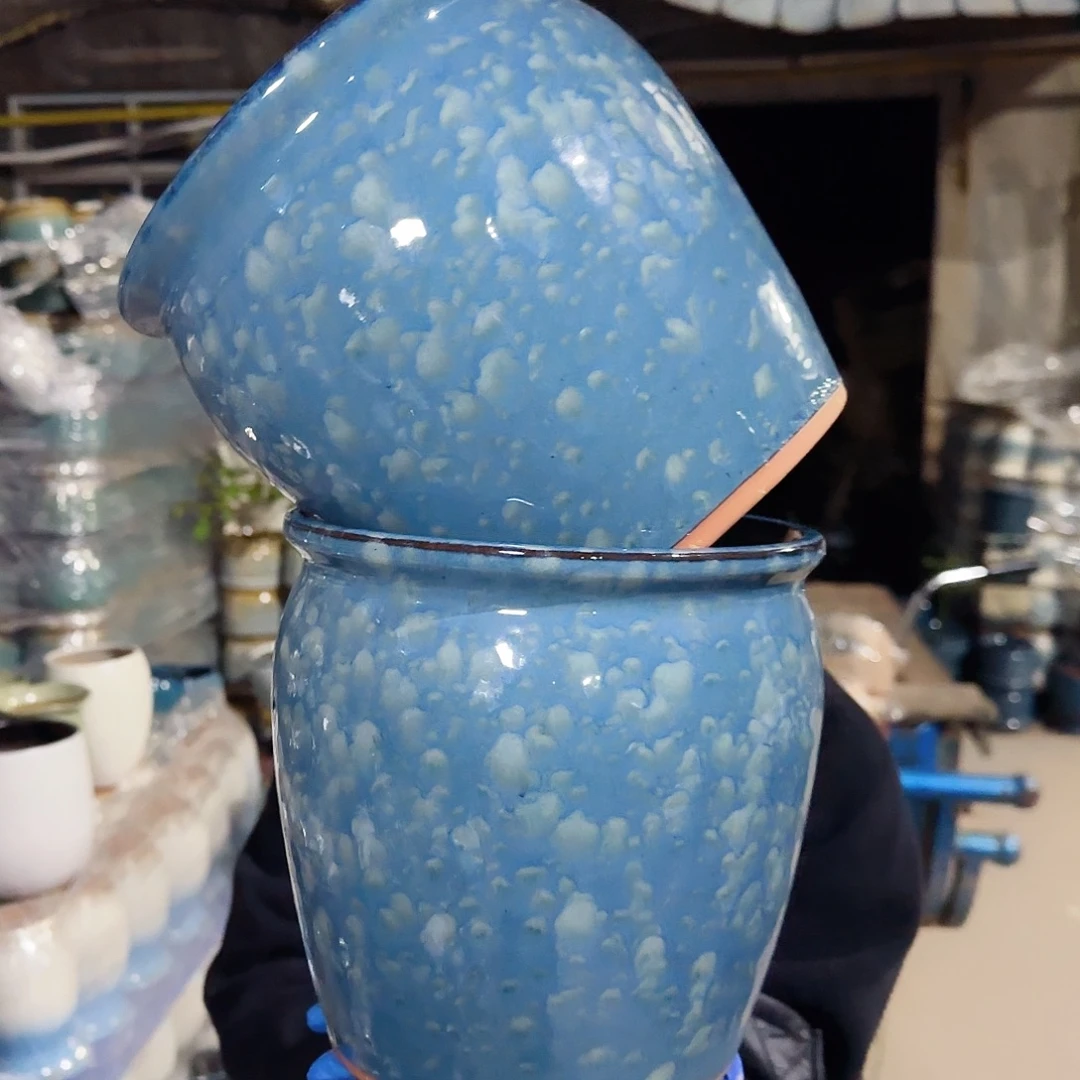 紫砂花盆高20口20