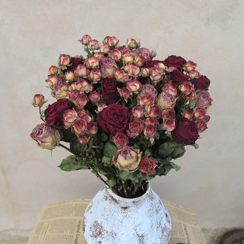 干花花束客厅装饰摆件满天星拍照摆设多头玫瑰天然风干花真花插花