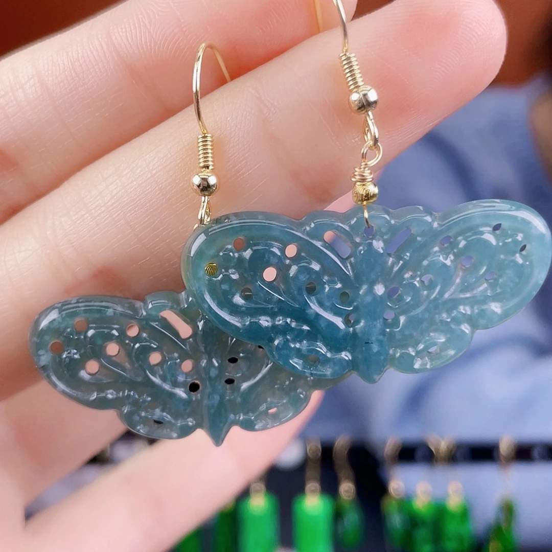 翡翠未镶嵌耳饰饰品