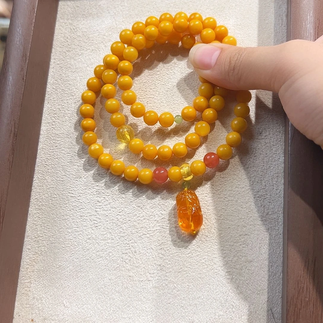 未镶嵌蜜蜡手链7.2mm蜜蜡手串