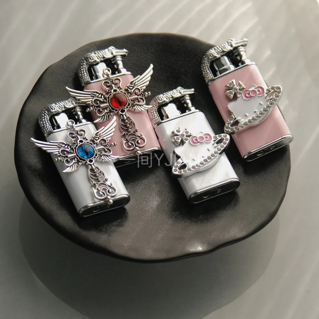 【一间】双火鳄鱼头恶魔之眼凯蒂猫酒吧必备创意打火机原创手作