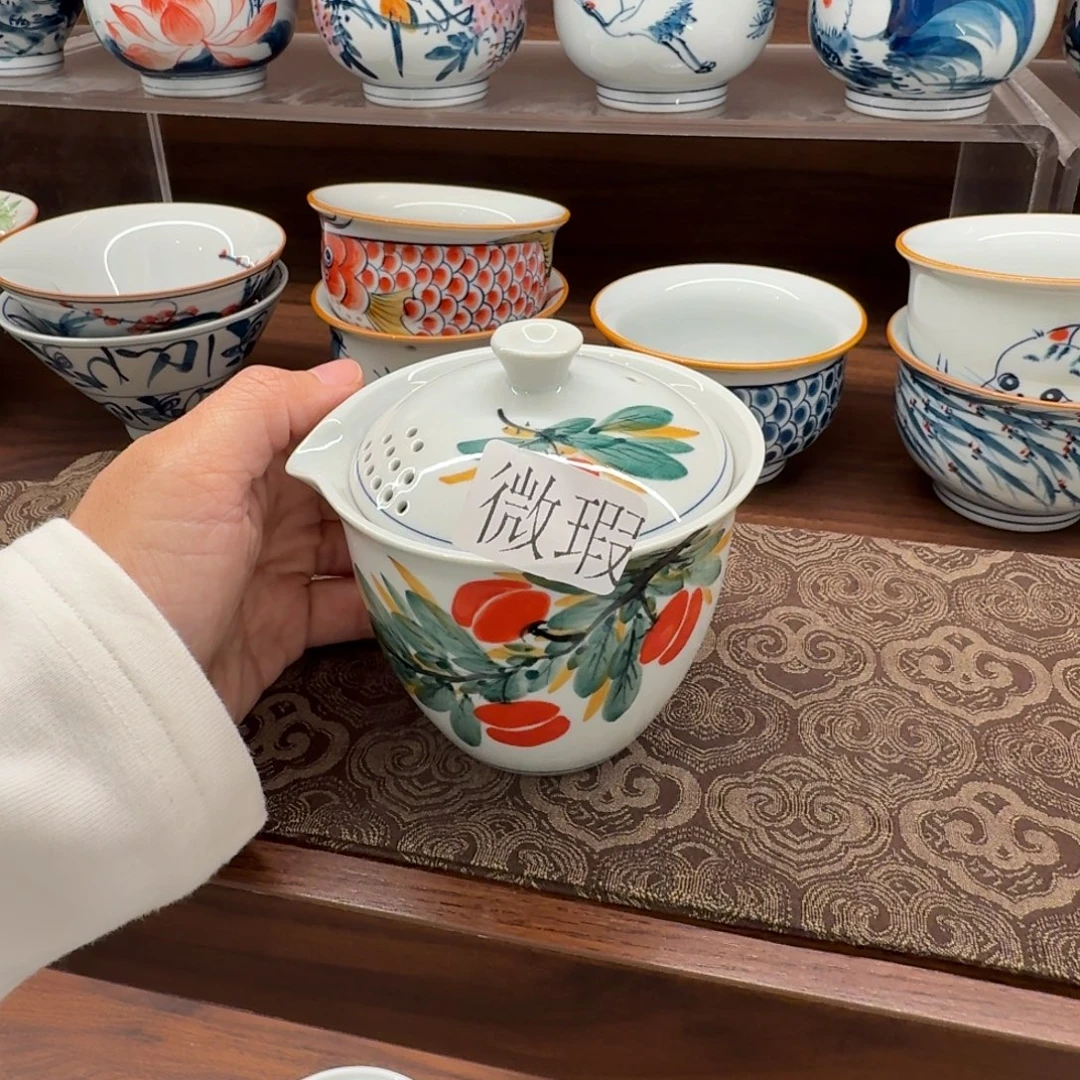 釉下彩纯手绘微瑕