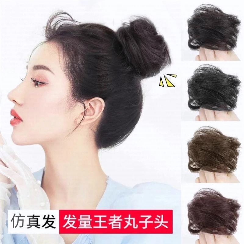 佳丽仟丝加量款丸子头仿真蓬松丝丸子头发圈扁头神器花苞假发包