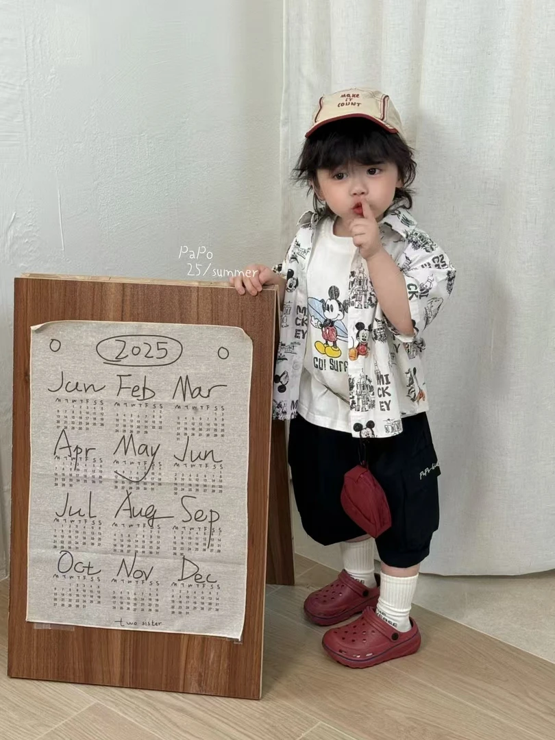 papo正版爆款25夏棉布裤全棉工装刺绣七分短裤软薄百搭