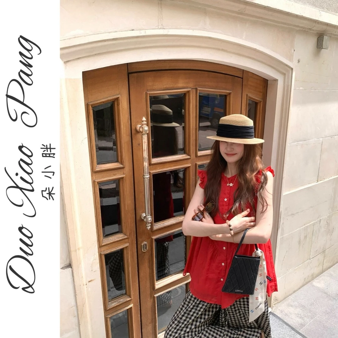 胖MM洋气减龄小飞袖显瘦上衣夏季大码设计感宽松遮肚子衬衫女5676