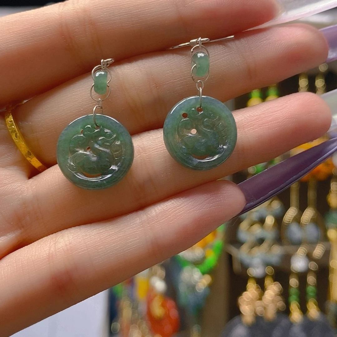 翡翠合金耳饰翡翠