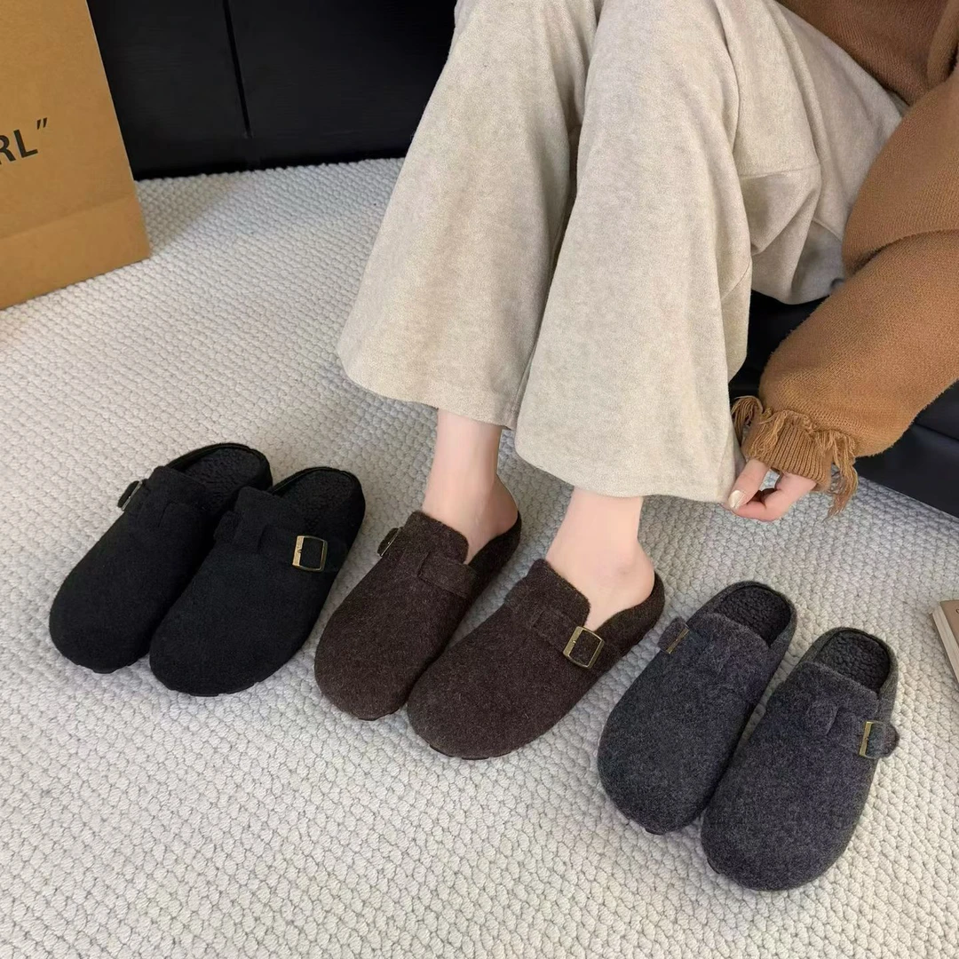 非直播勿拍 平底纯色包头勃肯拖