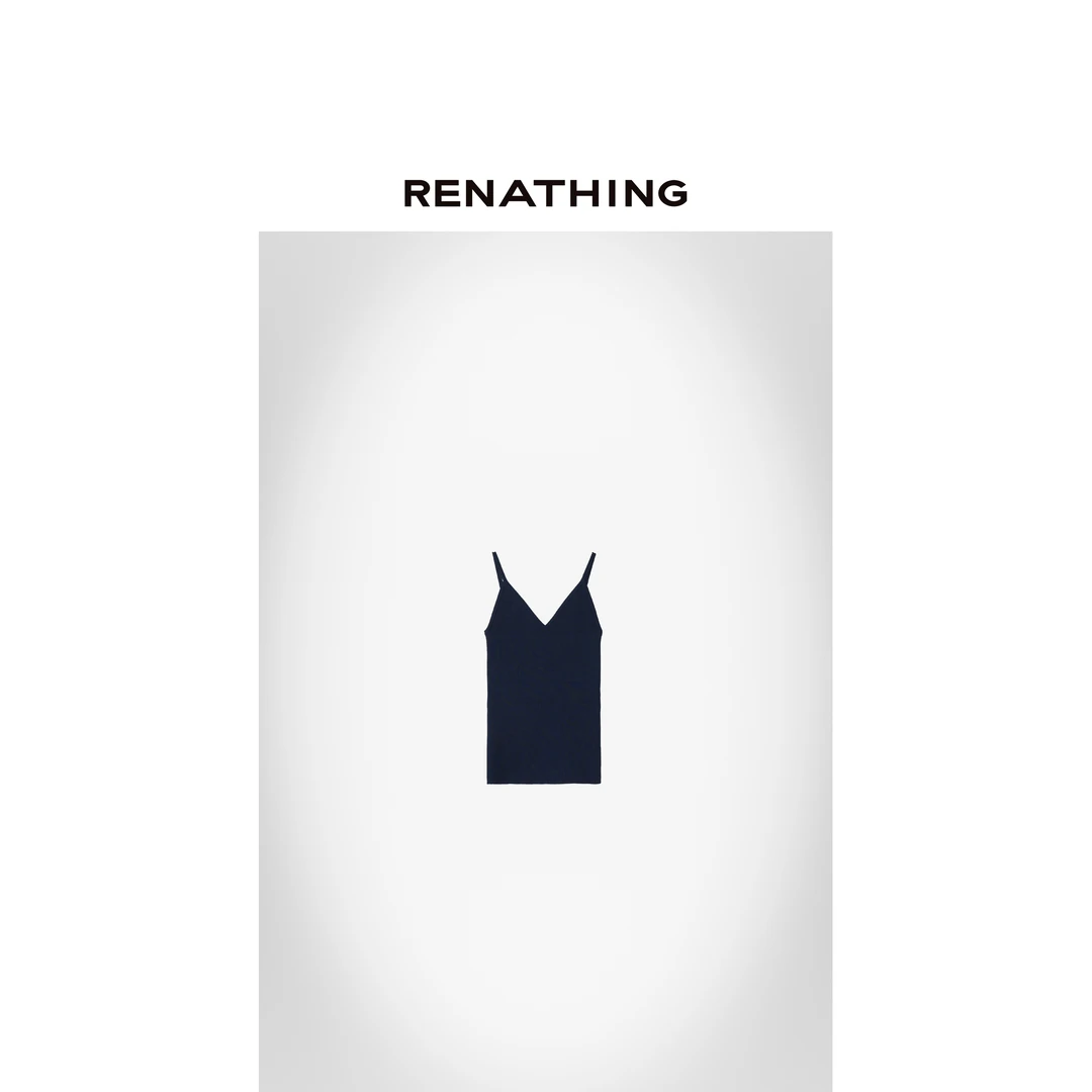【RENATHING】V领针织细带背心