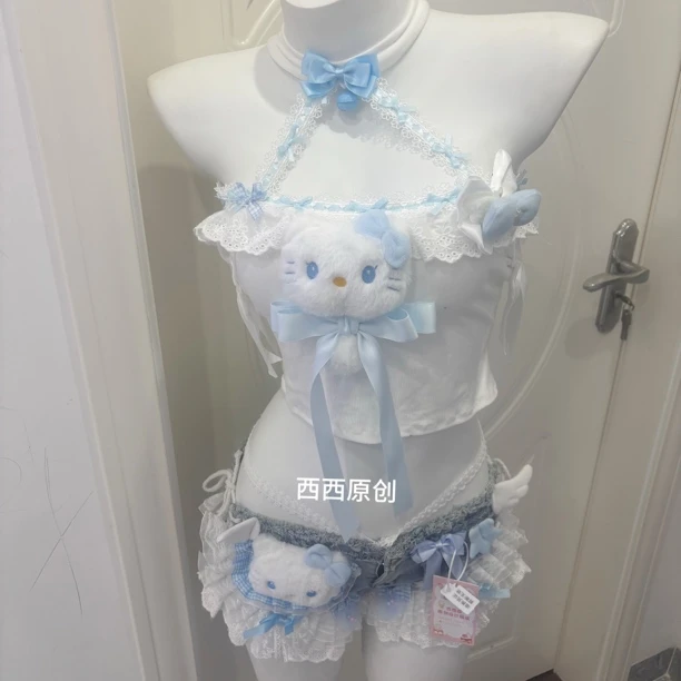 原创西西DD-62手作款夏季韩版可爱性感吊带辣妹日系甜美超短裤