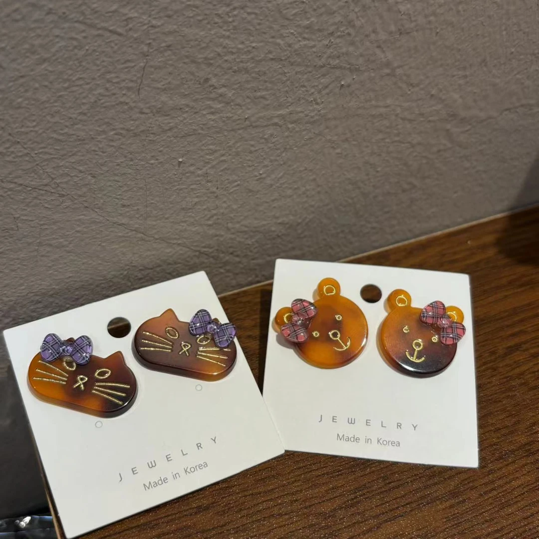 合金耳饰 时尚焦糖色卡通小动物耳钉R189