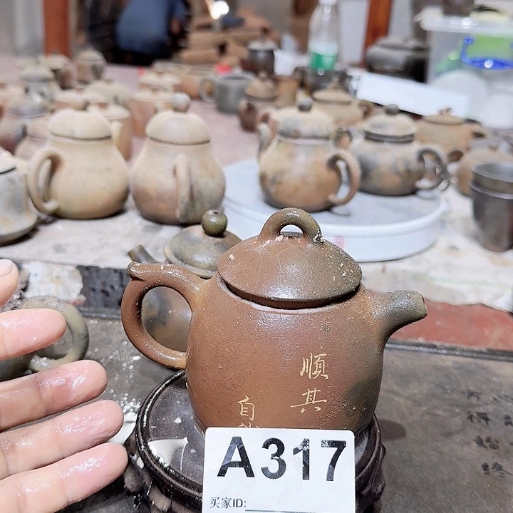 ****睡茶壶紫泥坭兴陶柴烧