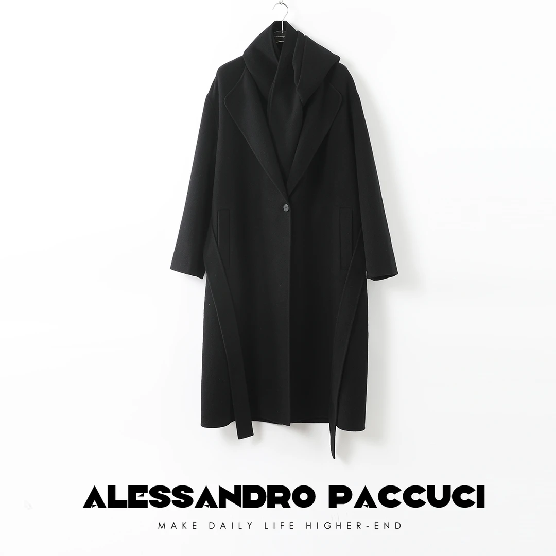 【孤品不退换】25951X【主角】可脱卸围巾双面呢大衣2024秋冬