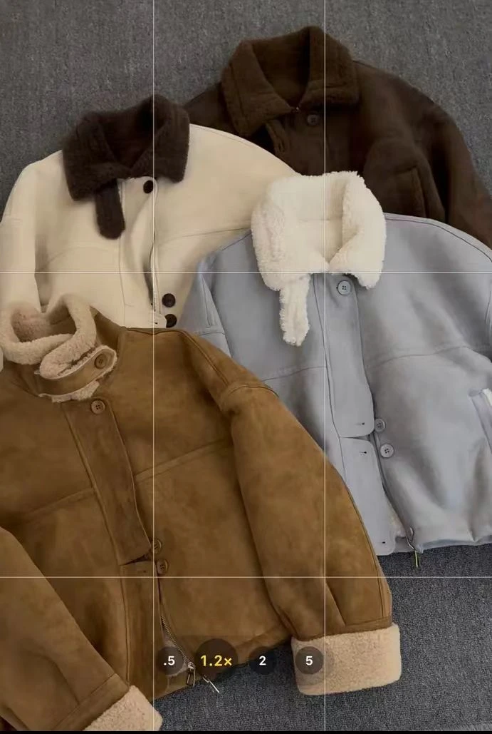 新款时尚复古小个子皮毛一体2025年冬季美拉德韩版羊羔毛外套女