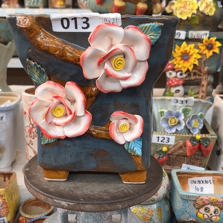 紫砂花盆粗陶材质多肉花盆