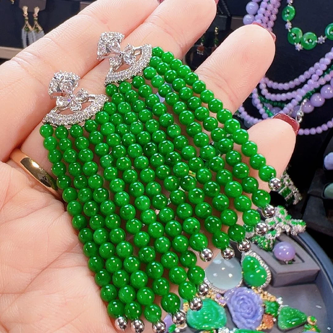 韩***臻翡翠18K金镶嵌耳饰签收后24小时鉴赏期