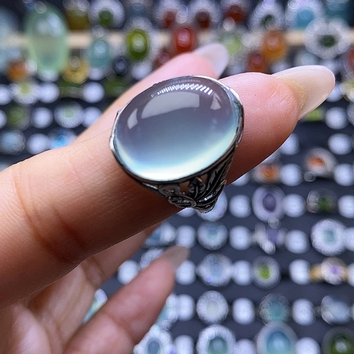 T***o岫玉银S925镶嵌戒指