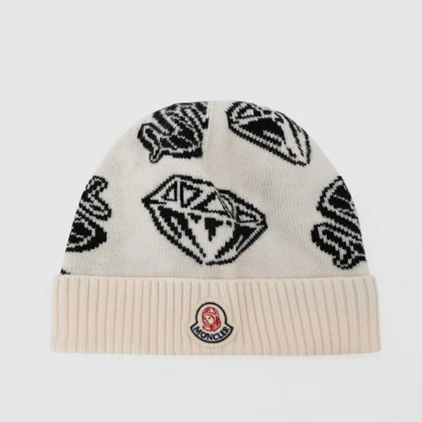 MONCLER盟可睐羊毛logo印花男毛线针织帽I20963B00002M1131034