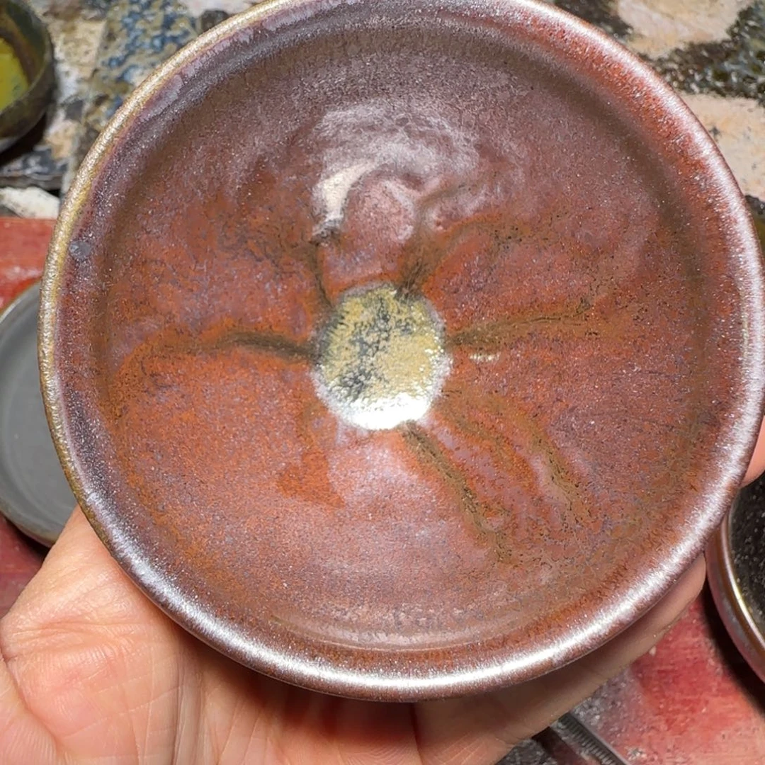 柴烧建盏茶盏茶杯866