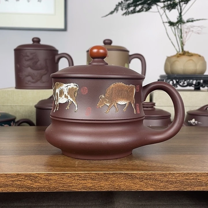 茶杯紫砂紫砂盖杯400cc