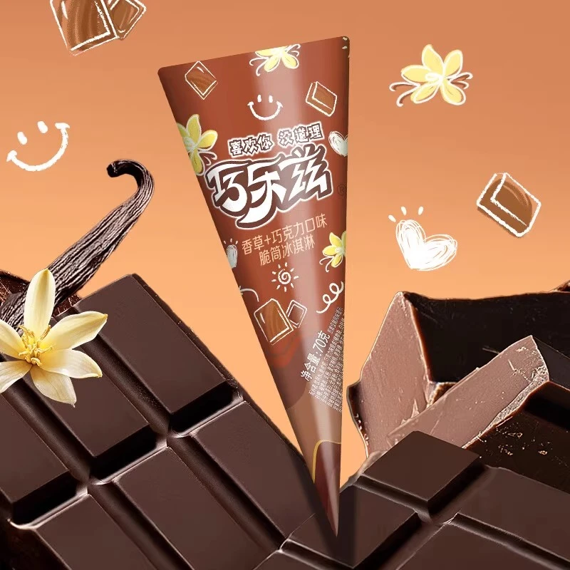 巧乐兹香草巧克力平头脆筒70g/一支