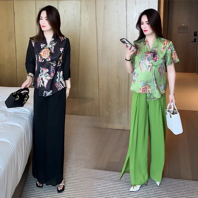 2025夏季新款穿搭洋气时尚气质两件套裙不挑人减龄套装宽松国风