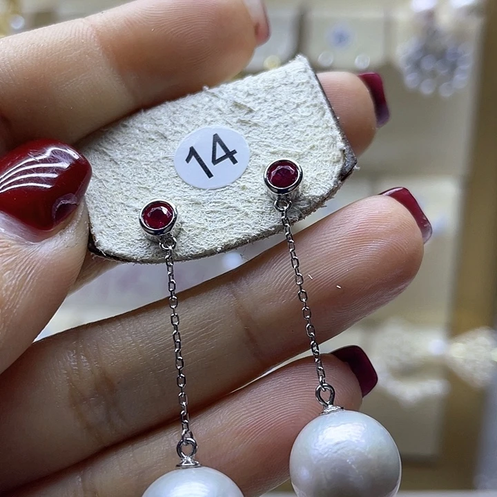 淡水珍珠耳饰银S925镶嵌