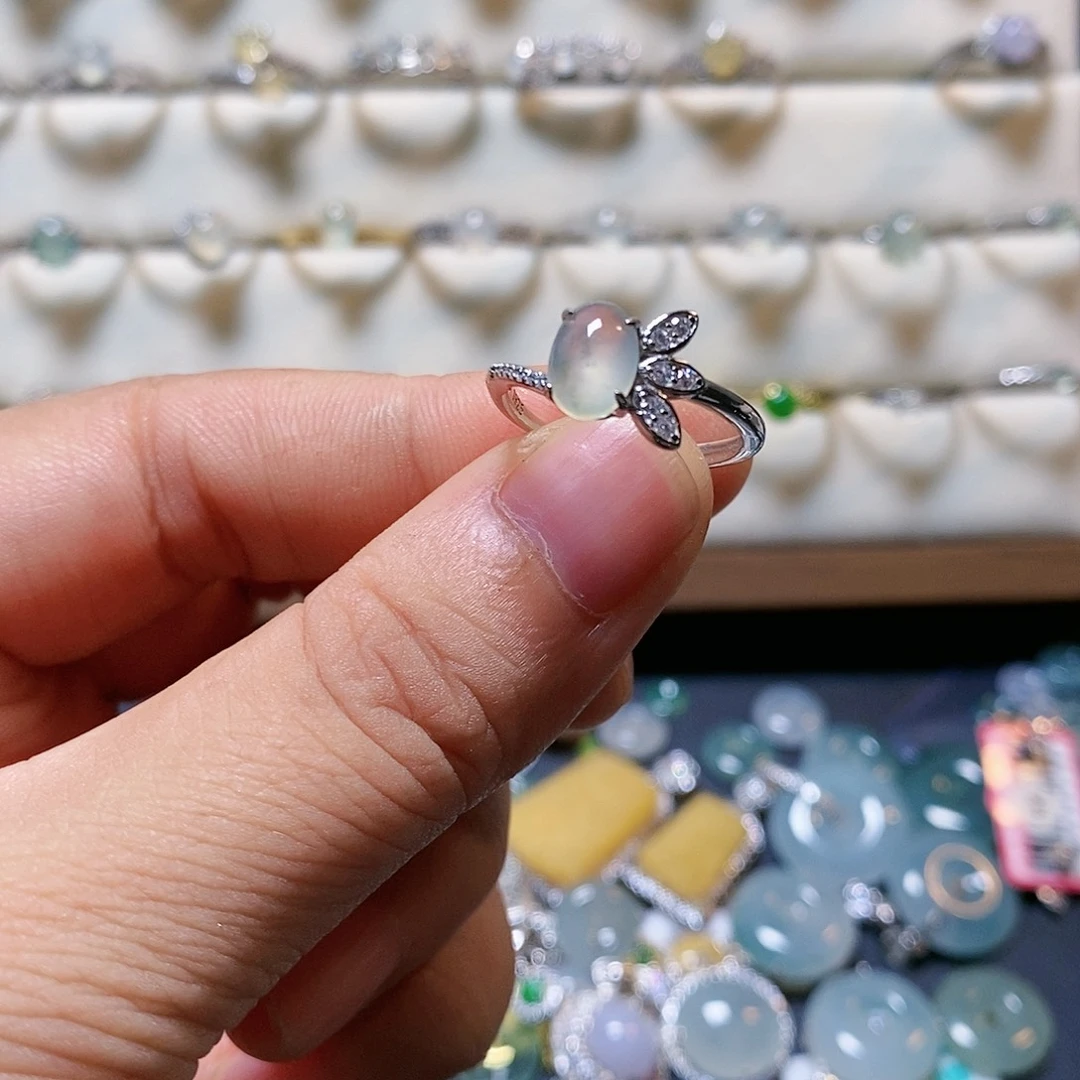 翡翠银S925镶嵌戒指