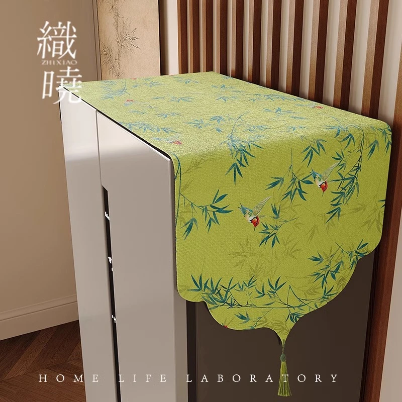 新中式家用冰箱防尘罩盖布单双开门顶部装饰洗衣机遮灰盖巾高级感