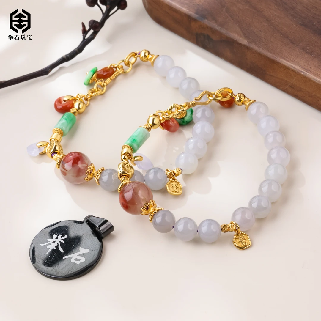 【举石珠宝】T1219-222-55和田玉手链（一件/多样性发/约7mm+）J