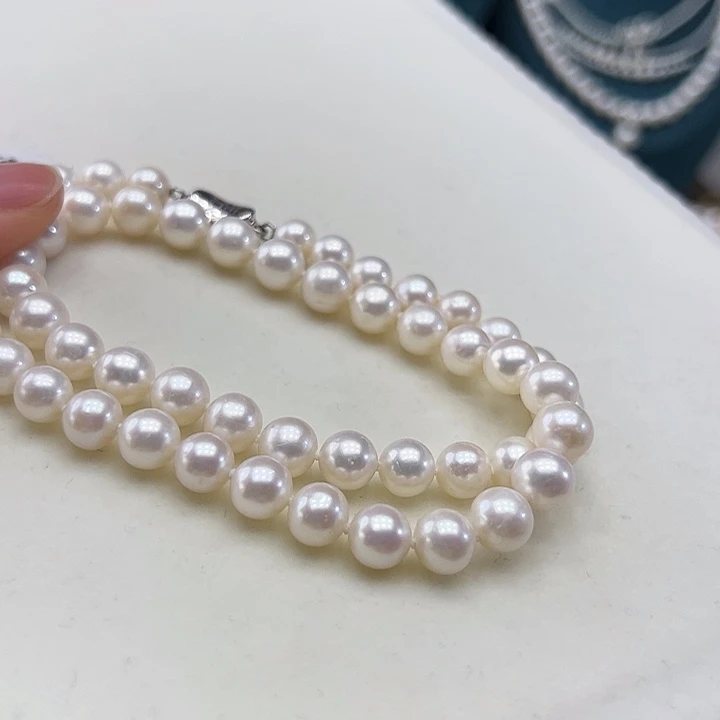淡水珍珠银S925镶嵌颈饰➕7.8高品极光炫彩