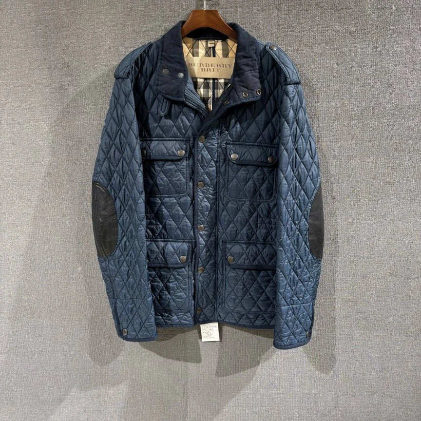95新 BURBERRY/博柏利 （pm）拼皮棉服外套 m码/0638
