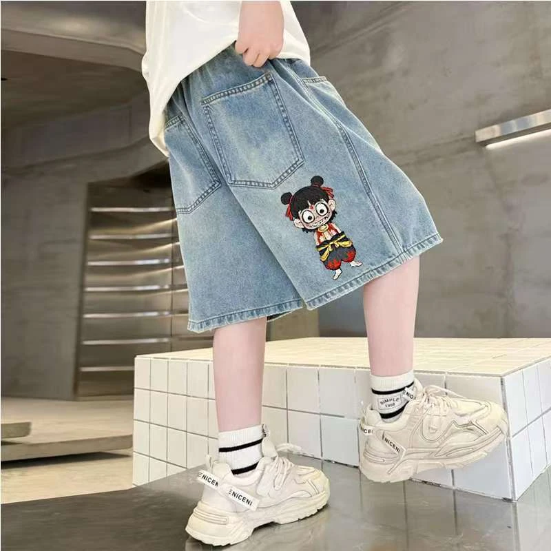 男童【哪吒短裤】夏季薄款新款中大童夏装服装夏款儿童帅气裤子潮