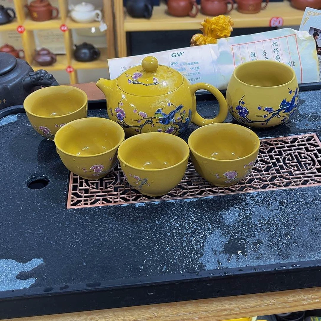 紫砂茶案紫砂壶一壶5杯