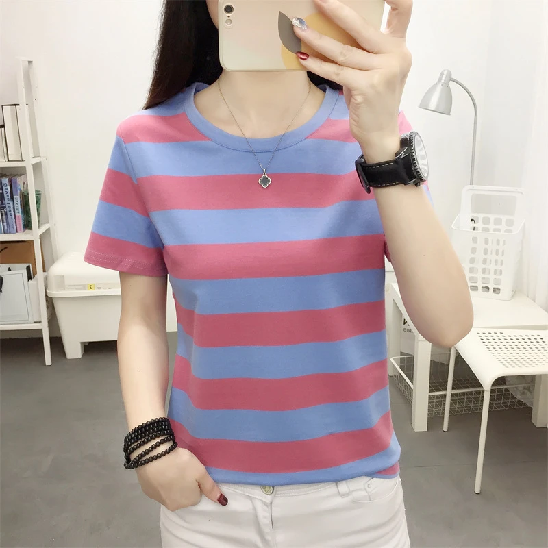 夏天新款妈妈纯棉短袖T恤大码宽松洋气衣服