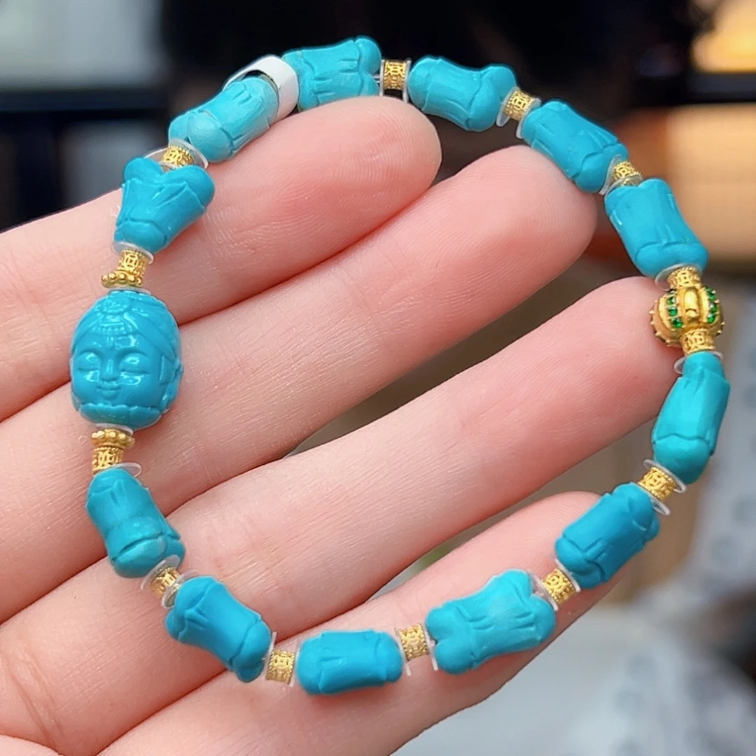 18K金镶嵌绿松石珠宝奇石