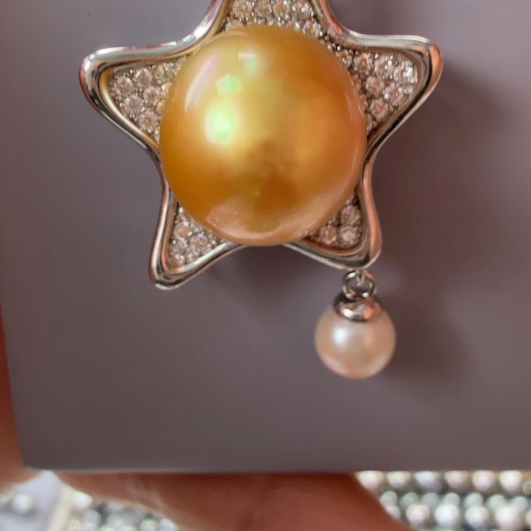 银S925镶嵌海水珍珠颈饰