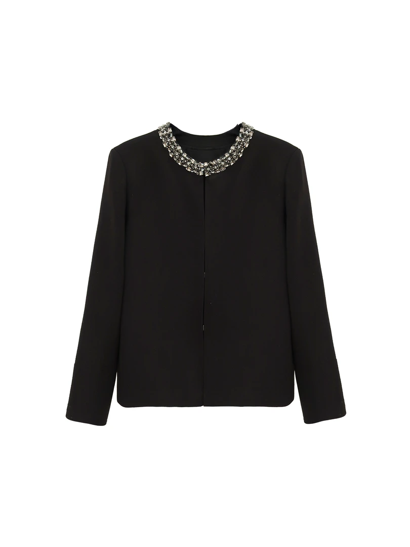 Lizy李子怡【羊毛 醋酸 天丝】全手工钉珠精致外套