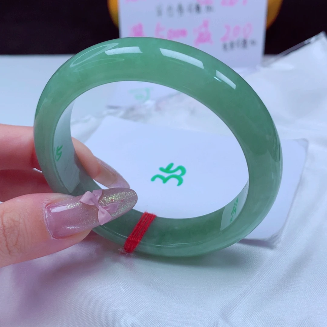 未镶嵌手镯翡翠天然缅甸翡翠A货手镯 35号