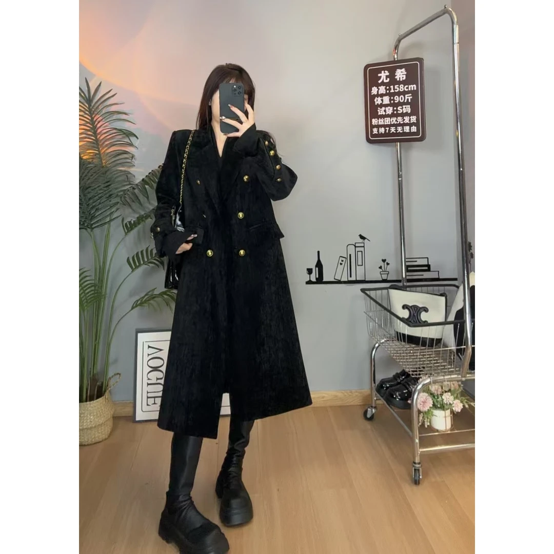 【尤希】2025年新款春装小西装外套高端气质长款外套小西服